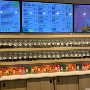 the menus of a tea shop