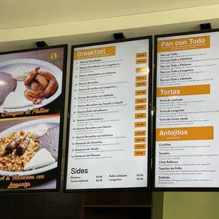 a menu for a restaurant