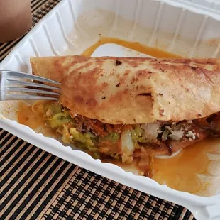 Shredded beef doblada