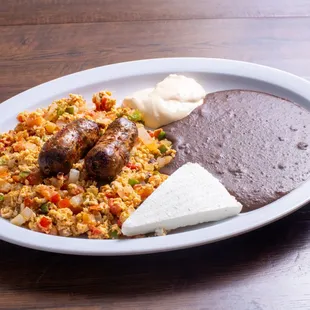 a plate of mexican food