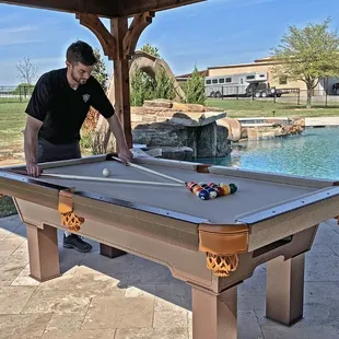 Outdoor pool table goes great with any pool side patio!