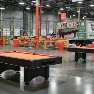 Stylish pool tables tough enough for the warehouse.