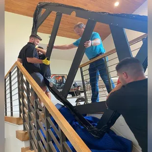 Pro trained in house mechanics ensure a proper pool table install.