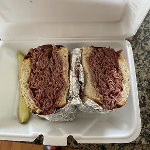 Corn beef sandwich on rye