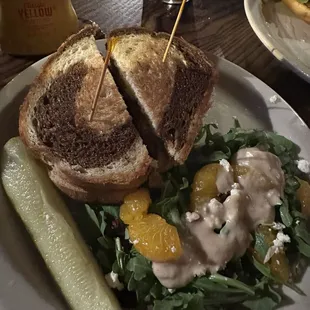 Patty Melt &amp; Arugula salad with Lemon Vinaigrette