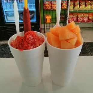 Chamoy y melon raspas!