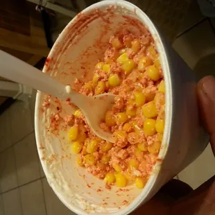 Corn in the cup is good +