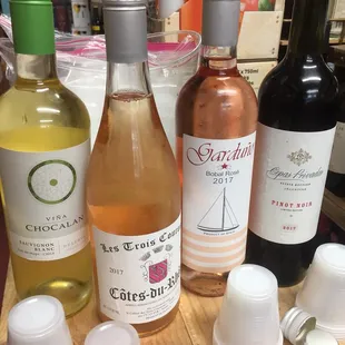 a variety of wines