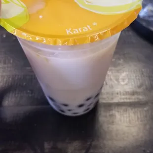 Taro milk tea with boba