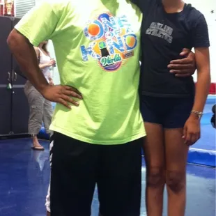 Delaney with her trainer, Nick.