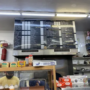 menus on the wall