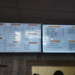 menus on the wall