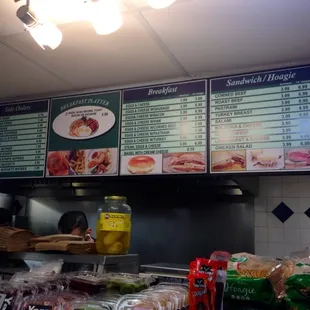 Part of the deli menu.