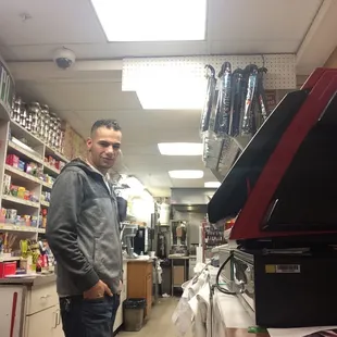 a man standing in a store
