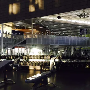 Early morning empty gym.