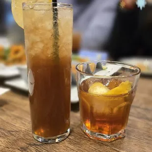 Long Island Iced Tea and Old Fashioned