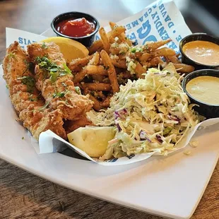 Beer-Battered Fish &amp; Garlic Fries $25