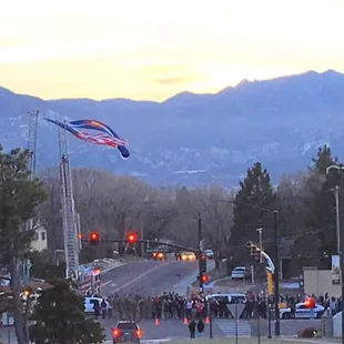 Officer Swasey's procession after the funeral. A touching moment for our campus.
