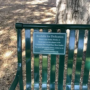 Benches are still available for dedication