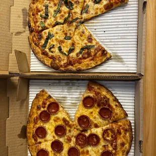 Pepperoni and Basil 10&quot; pizzas