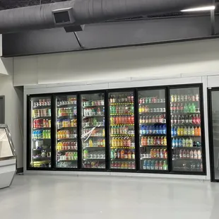 a refrigerated section of a grocery store