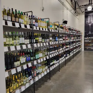 shelves of various wines