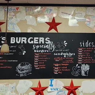 Menu of UNK&apos;s Burgers