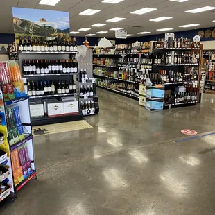the inside of a liquor store