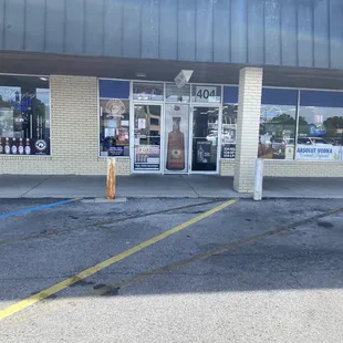 the front entrance of a store