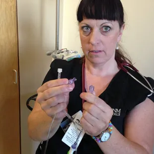 See Stacey &quot;means&quot; business:} and she enjoys teaching this:}