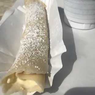 Complimentary cheese crepe this afternoon. Can't wait to try one of the fruit ones!