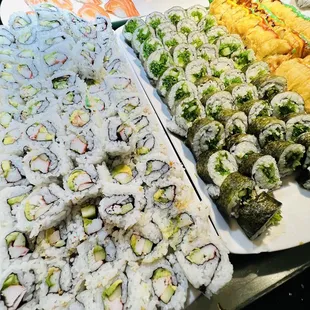 a variety of sushi