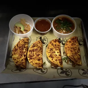 Birra Tacos with chicken tortilla soup