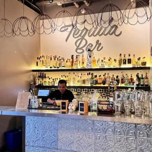 Inside tequila bar