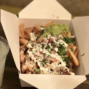 a box of fries and a drink