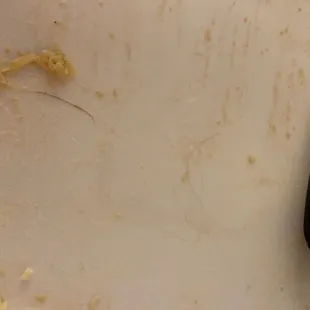 Not one- but two! hairs of different kinds. Yum. Thanks Uno pizza!