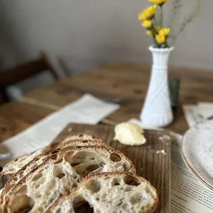 slices of bread on a cutting board