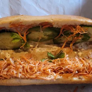 Grilled shrimp Bahn mi