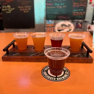 a flight of beers