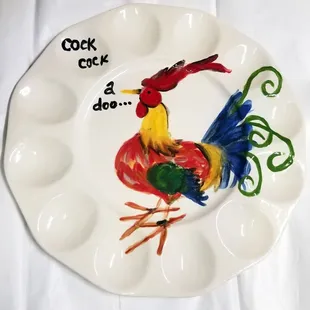 Deviled egg dish painted by a customer