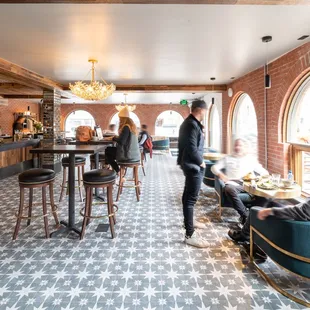 people sitting at tables