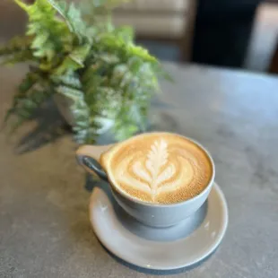 Hot latte with honey