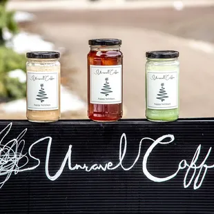 Coffee served in glass takeaway jars