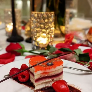 Valentine&apos;s special menu dessert