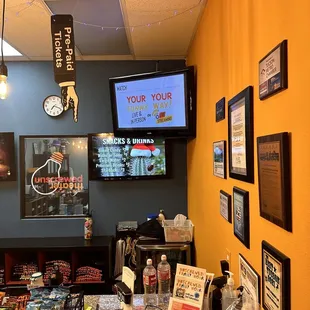 a bar with a television