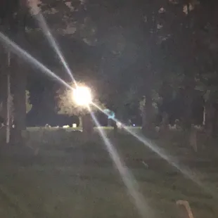 Creepy blue light in the old cemetery on the tour in Noblesville