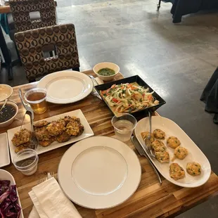 Shrimp dumplings and green curry noodles