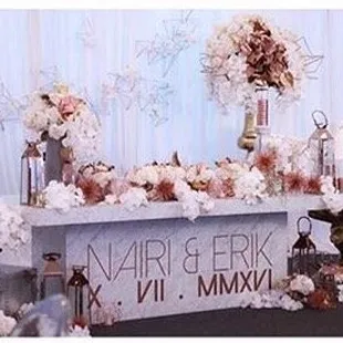 Rose gold, awesome font! And our wedding date in Roman numerals was the on top! Thank you Vartan and the Untamed crew!