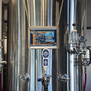 a stainless steel tank