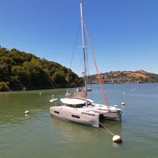 Untethered in Ayala Cove at Angel Island with views of Tiburon